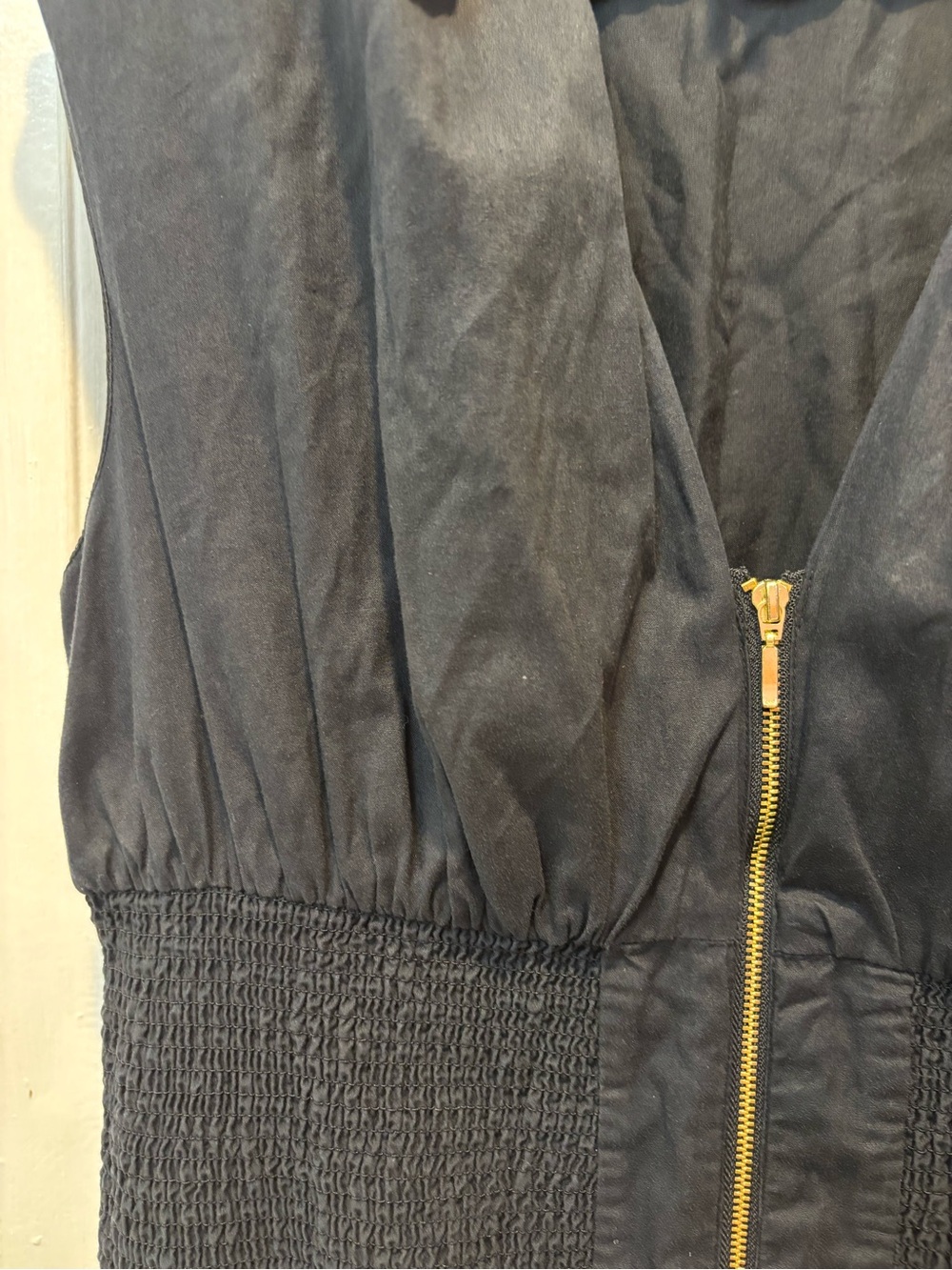 Anthropologie Black Midi Dress with Gold Zip - Picture 5 of 6